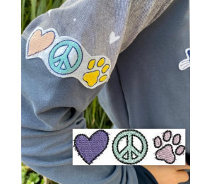 Stickdatei - Love Peace Paw